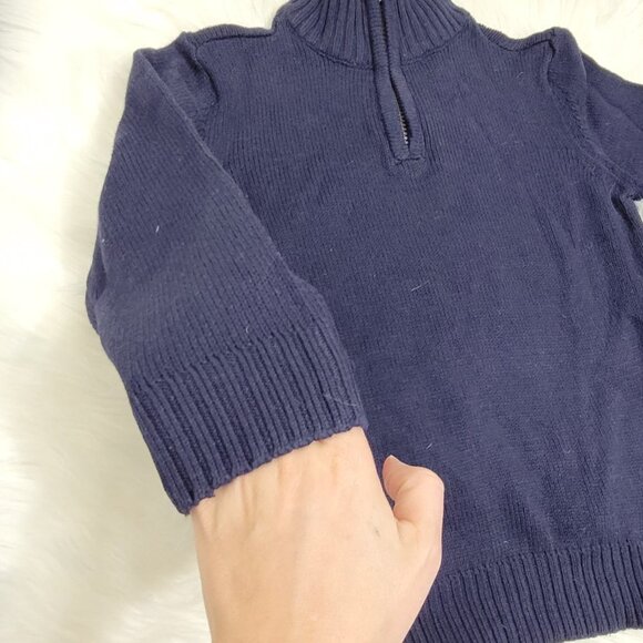 The Childrens Place | Navy Blue Quarter Zip Pullover Knit Sweater Top 4T New - Picture 5 of 9